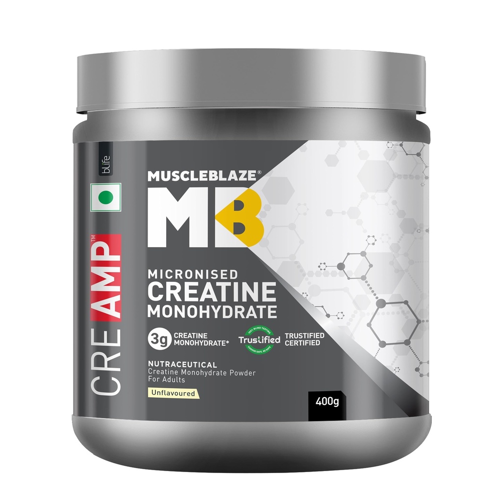 MuscleBlaze Micronised Creatine Monohydrate CreAMP Powder, 400g
