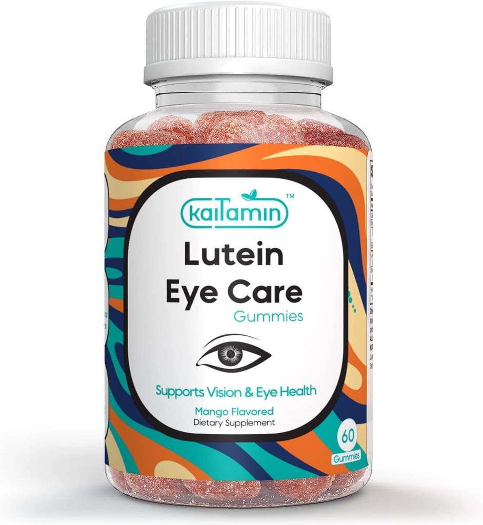 Lutein & Zeaxanthin Augenergänzung für Erwachsene - Schutz Unterstützung für Augen - Yummy Mango Flavored Vegan, glutenfrei, mit Kokosöl hergestellt. 60 Gummi