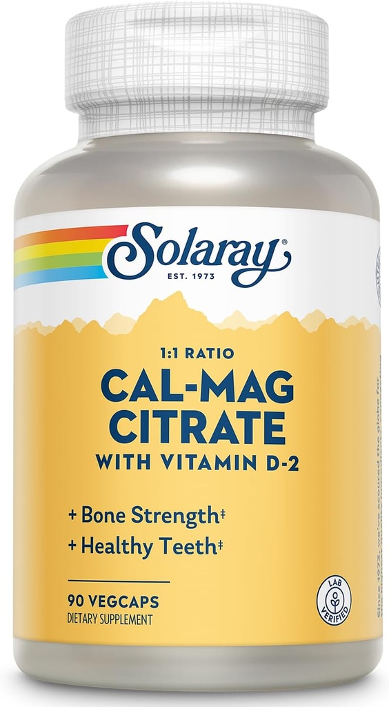 SOLARAY Cal-Mag Citrat mit 2 1:1 | 90 VegCaps