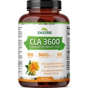 Zazzee High Potency CLA 3600, 180 Softgels, 3600 mg pro Servieren, Konjugierte Linolsäure aus Safflower Oil, Konzentriert und standardisiert, 60 Tage Versorgung, Non-GMO und Made in USA