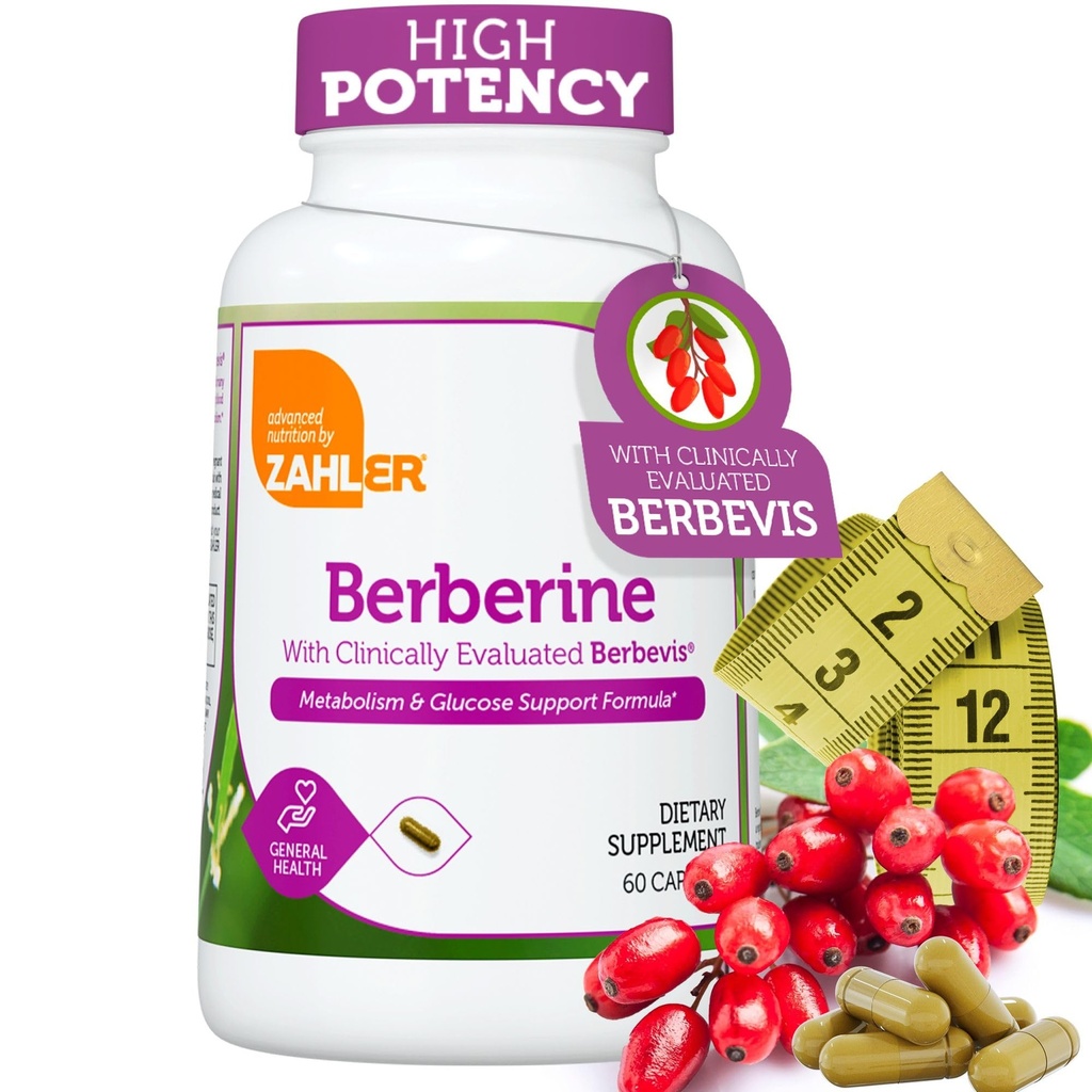 Berbérine avec Berbevis évalué cliniquement, Métabolisme et Glucos Formule de soutien, 60 Capsules.