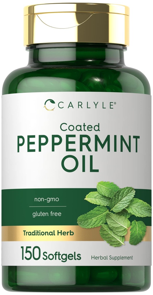 Carlyle Peppermint Oil Capsules | 150 Softgels | Herbal Supplement | Non-GMO, Gluten Free