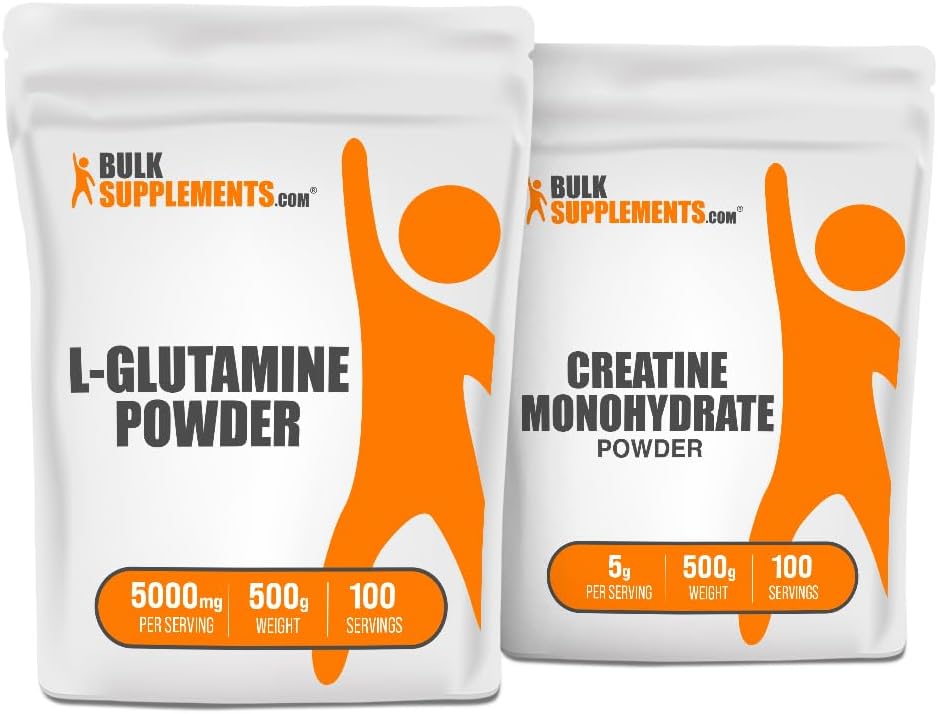 BulkSupplements L-Glutamin 500g + Kreatin 500g Bundle