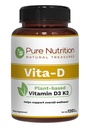 Pure Nutrition Vita D3 K2 - Pflanzenbasiertes Vitamin D3 K2 Nahrungsergänzungsmittel | 120 Tabs | Vitamin D3 6000 IU | Vitamin K2 als MK7 100mcg | Vitamin K2 D3 | Non GMO |