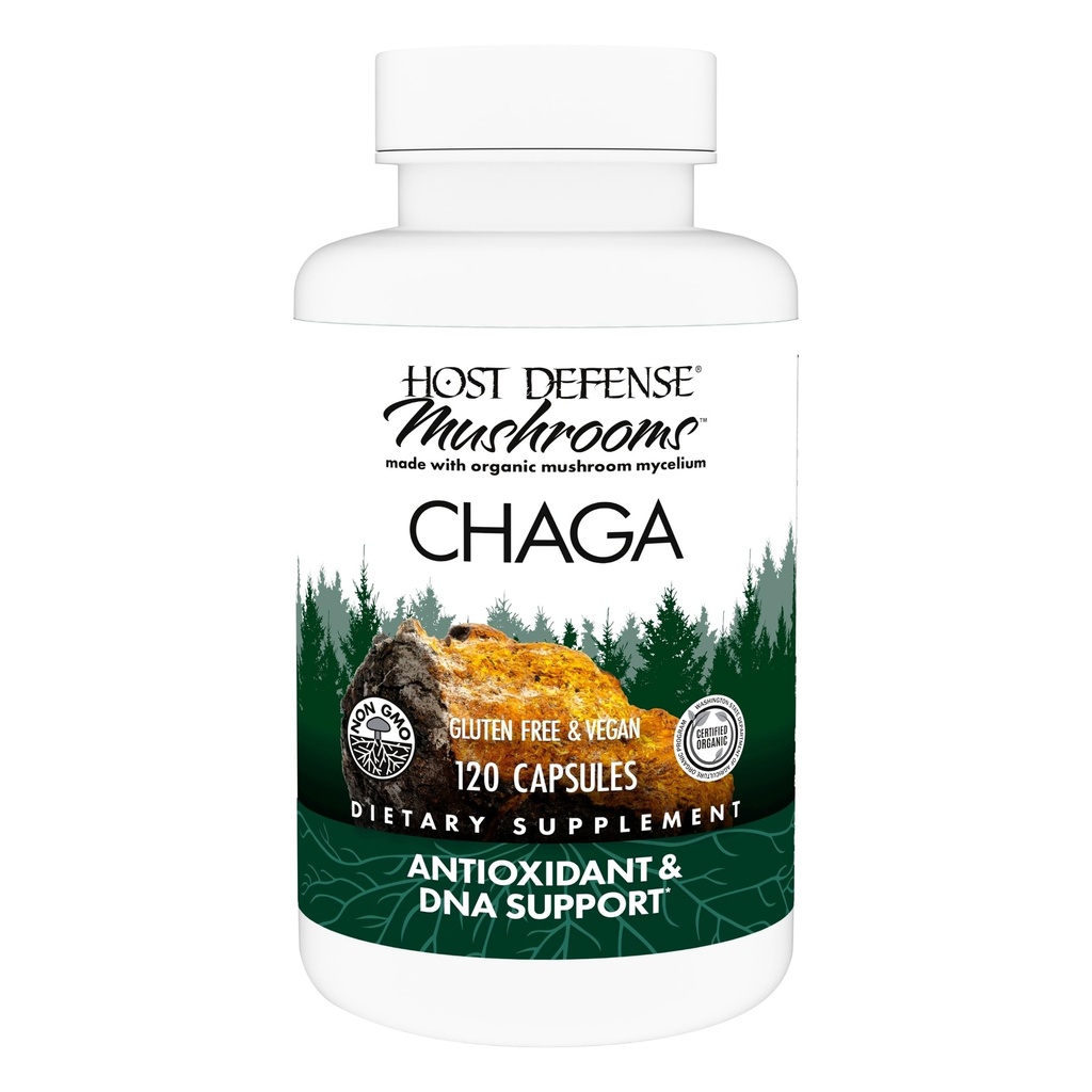 Host Defense Chaga Capsules - Supplément de soutien du système immunitaire - Chaga Capsules de champignons pour le soutien de l'activité antioxydante - Supplément de champignons diététiques - 120 Capsules (60 portions)*