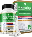 1 Body Magnesium Glycinate-Komplex, hohe Absorption Magnesium-Ergänzung für Kalm, Muskel-Entspannung & Knochen Gesundheit Unterstützung, Vegan mit MCT Öl & Trace Minerals, Non-GMO, 60 Kapseln