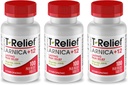 T-Relief Arnica +12 actifs naturels pour soulager la douleur dans le dos Douleurs musculaires articulaires et étourdissement, corps entier Soulagement rapide pour les femmes et les hommes - 100 comprimés (3 pack)