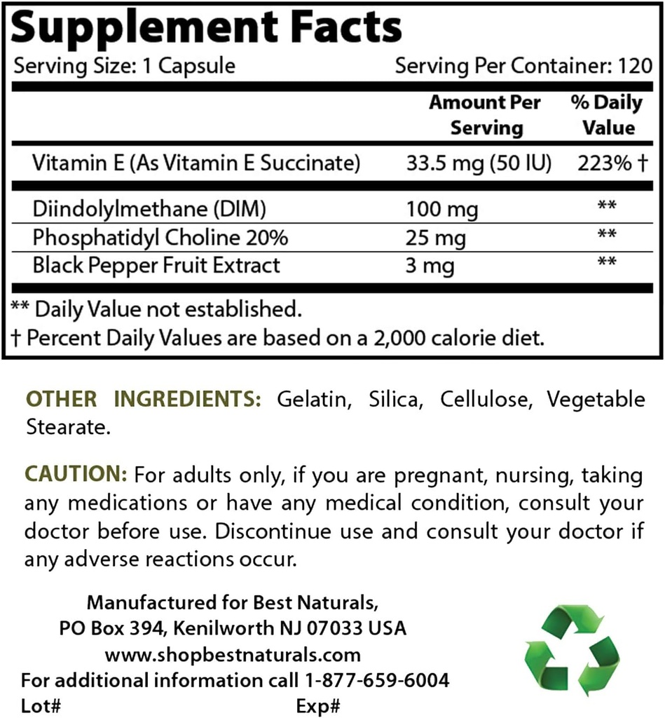 Meilleur supplément DIM naturel 100 mg & Ashwagandha Extrait 500 Mg