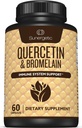 Sunergetic Premium Quercetin & Bromelain Supplement – Leistungsstarker Quercetin Bromelain-Komplex zur Unterstützung des Immunsystems & Seasonal Support – Quercetin 1000mg pro Servierung – 60 Kapseln