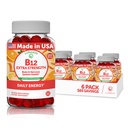 Vitamine B12 Gummies pour adultes - Formule propriétaire la plus délicieuse - 3000 mcg de méthyle B-12 Gummies à haute absorption d'énergie - Vit végétalien non-OGM B12 - Chewable B 12 pour le soutien énergétique et la santé des os - 6 paquets