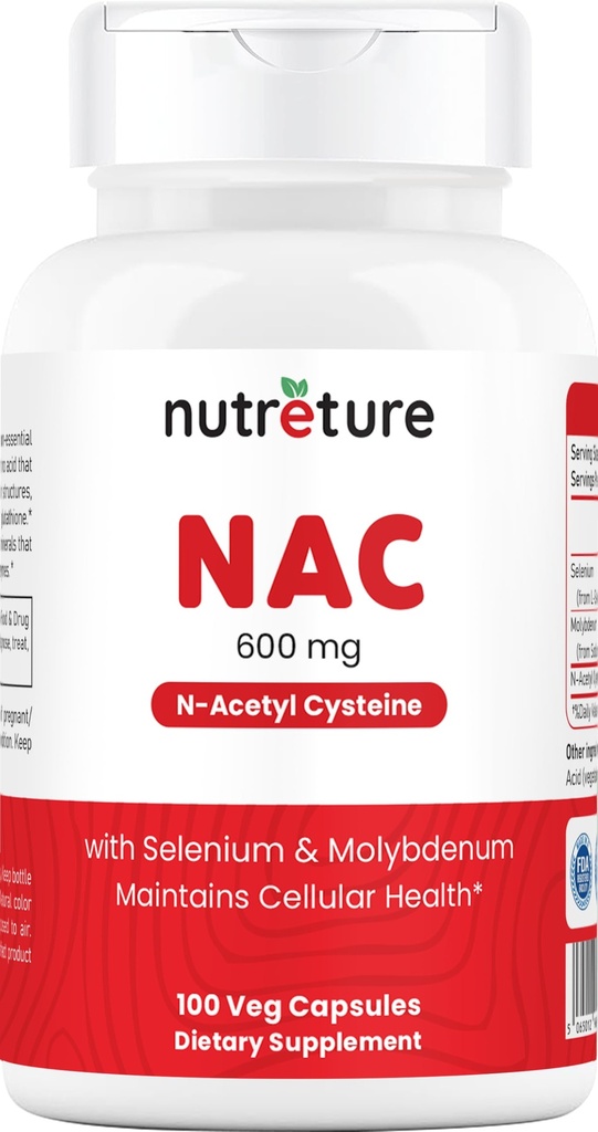 NAC Supplement N-Acetyl Cysteine Liver Supplement with Selenium & Molybdenum for Liver Health | N-Acetyl Cysteine 600 mg 100 Capsules