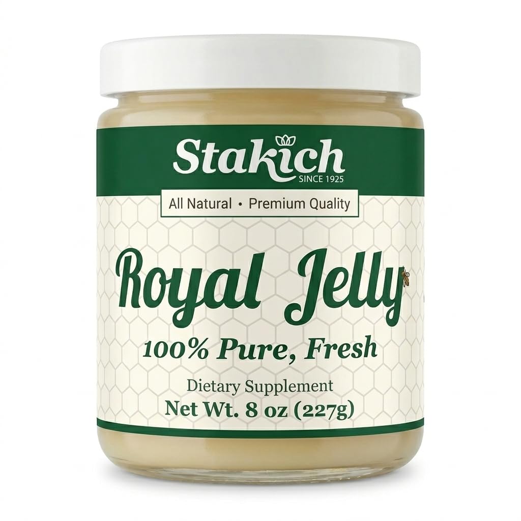 Stakich Fresh Royal Jelly - Pure, All Natural - Keine Additive/Flavors/Konservierungsstoffe hinzugefügt - 8 Unze (227 Gramm)