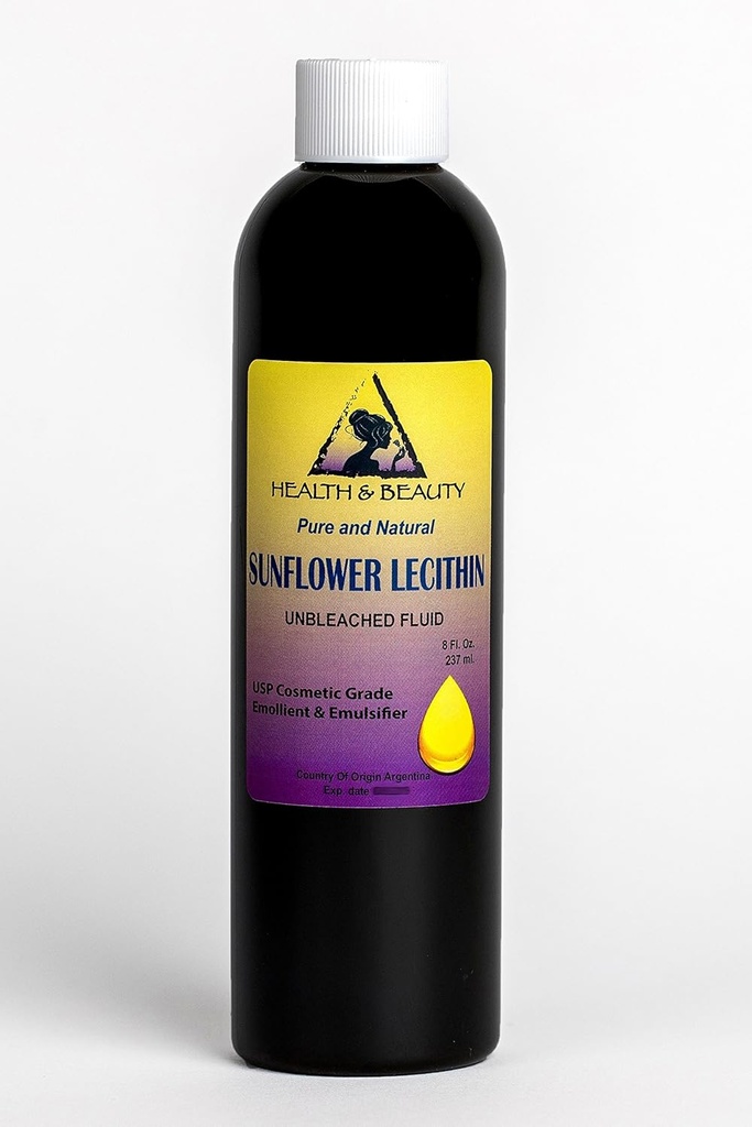 Lécithine Tournesol Emulsifiant liquide non blanchi Stabilisant émollient Pure 8 oz