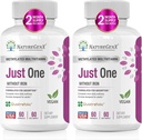 Just One Daily Methylated Multivitamin with Methyl B12, Quatrefolic Methylfolate, Pure MTHFR Supplement für Männer und Frauen ohne Eisen, 2 Flaschen (60 Vegan Capsules), USA-Made