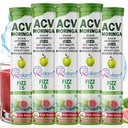 Apple Cider Vinegar Moringa Fizz Tablets 500mg – Pink Guava Flavor, Natural Energy & Appetite Support – 15 Effervescent Tabs (Pack of 5)