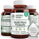 Natürliche Nutra Ultimate Flora Probiotikum für Frauen und Männer, hilft verbessert Verdauung, trägt zu Gesamtgesundheit, fördert Immunsystem, Multi-Strain mit Lactobacillus, Acidophilus, 60 Kapseln