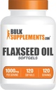 BulkSupplements.com Flaxseed Oil Softgels - Flaxseed Supplement, Flaxseed Oil 1000mg Softgels - Kräuterergänzung, Glutenfrei, 1 Softgel pro Servierung, 120 Count (Pack von 1)