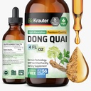 Suppléments de ménopause BIO KRAUTER® pour les femmes* - Dong Quai Drops 4 Fl.Oz 56 jours d'approvisionnement - Teinture de racine d'Angélique végétalienne pour le soutien de la ménopause - Sans alcool et sans sucre - Détente et bien-être des femmes