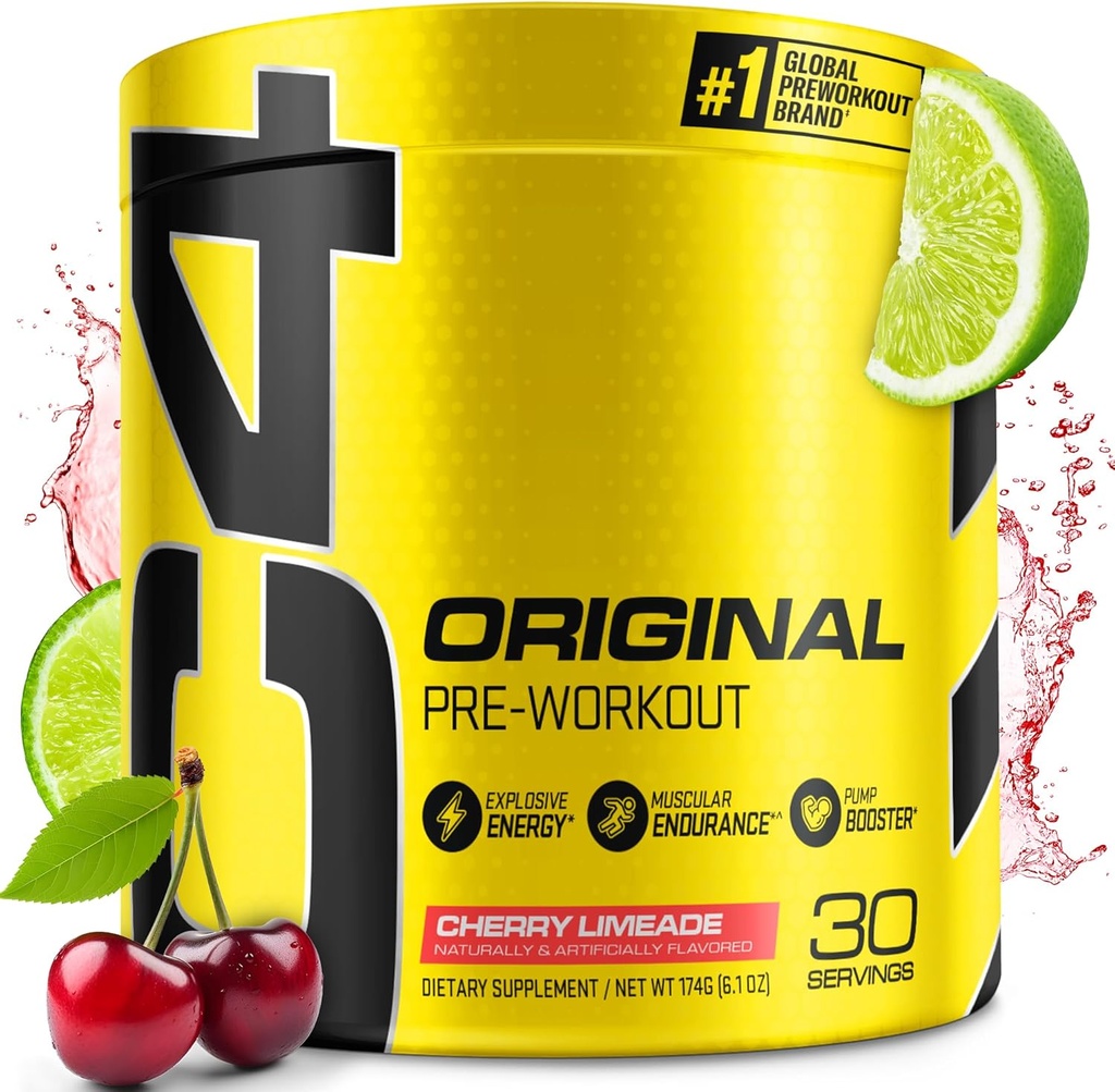 Cellucor C4 Original Pre Workout Powder Cherry Limeade | Vitamin C für Immununterstützung | Sugar Free Preworkout Energy for Men & Women | 150mg Caffeine + Beta Alanine + Creatine | 30 Servietten