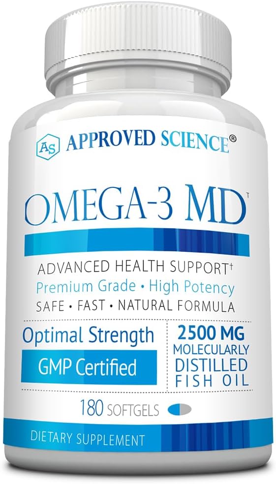 Omega-3MD - Fish Oil EPA & DHA - Verbesserung der kognitiven Gesundheit - 1 Flasche - 3 Monate Versorgung