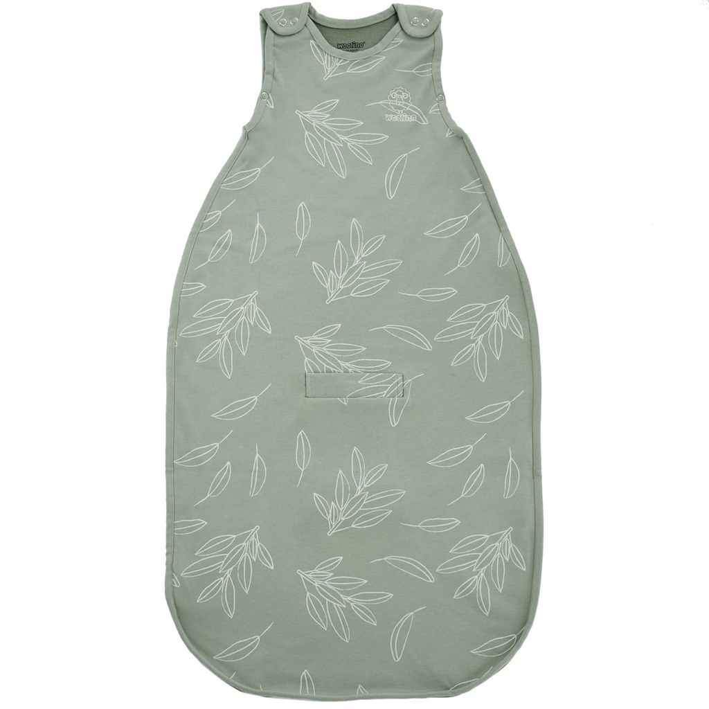 Woolino Merino Wool Ultimate Baby Sleep Sack - 4 Saison Baby Tragbare Decke - Zwei-Way Reißverschluss Verstellbare Schlaftasche für Babys und Kleinkinder - Universal Größe (2-24 Monate) - Sage