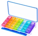 NuLeaf Pill Organizer 4 Mal am Tag, große Komponenten Tragbar 7 Tag 4 mal pro Tag Reise-Pille Organizer mit Feuchtigkeit-Proof-Design, um Vitamine, Ergänzungen und Medikamente zu halten