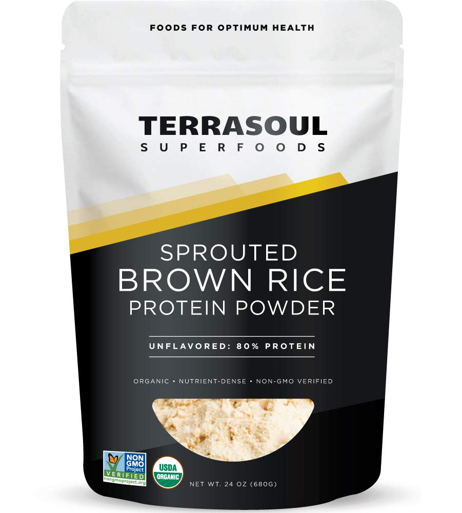 Terrasoul Superfoods Poudre de protéines de riz brun germé biologique, 1,5 livre