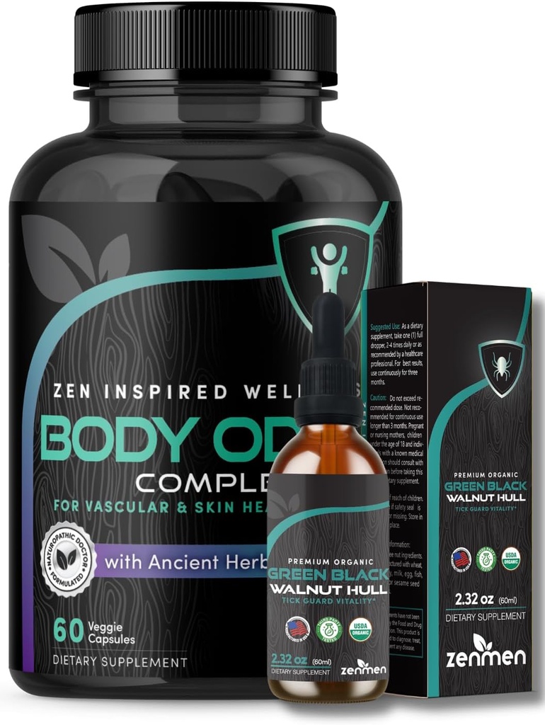 Gesamt Wellness Bundle: Body Odor Supplement und Green Black Walnut Tincture Bundle