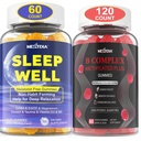 Melatonin freie natürliche Schlafgummis für Erwachsene + Vitamin B Complex Gummi für Damen