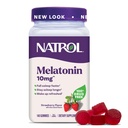 Natrol Melatonin Gummis, Schlafunterstützung für Erwachsene, Melatonin 10 mg, 140 Erdbeer-Flavored, Bis zu 70 Tage
