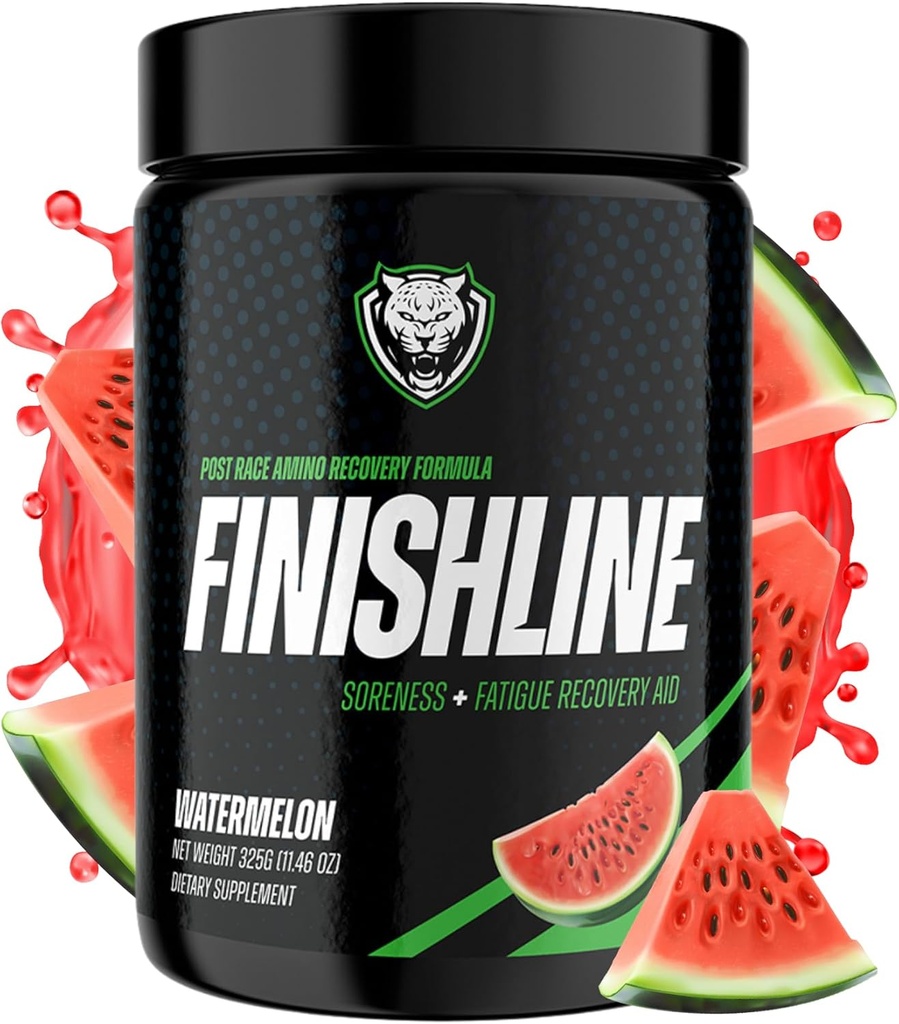 6AM Run | Finishline | BCAA Pulver Amino Energie | Post Run Erholungsgetränk | Branch Kette Aminosäuren Pulver | Heilung und Erholung Pulver | Keto Post Workout Pulver | Wassermelone BCAA Pulver | 50 Scoops