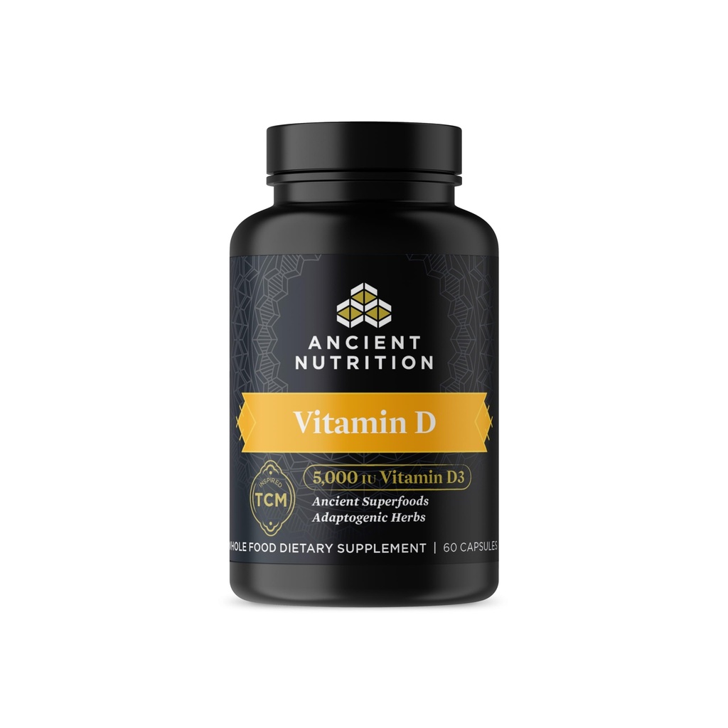Antike Nahrung Vitamin D Nahrungsergänzung, 5.000 IU Vitamin D für Immununterstützung, Hergestellt aus Knochen Broth und Pilzextrakt, Unterstützt gesunde Entzündung, Paleo und Keto freundlich, 60 Kapseln