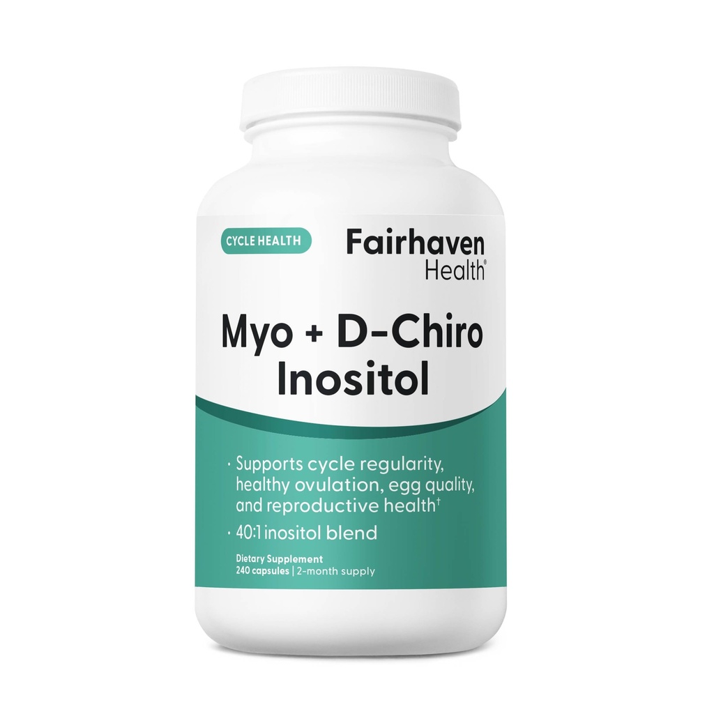 Fairhaven Health Myo-Inositol und D-Chiro Inositol Ergänzung für Frauen | 40:1 Ratio | Female Fertility Supplement für Frauen und Hormon Balance* | Vegan | 240 Myo & D-Chiro Inositol Kapseln