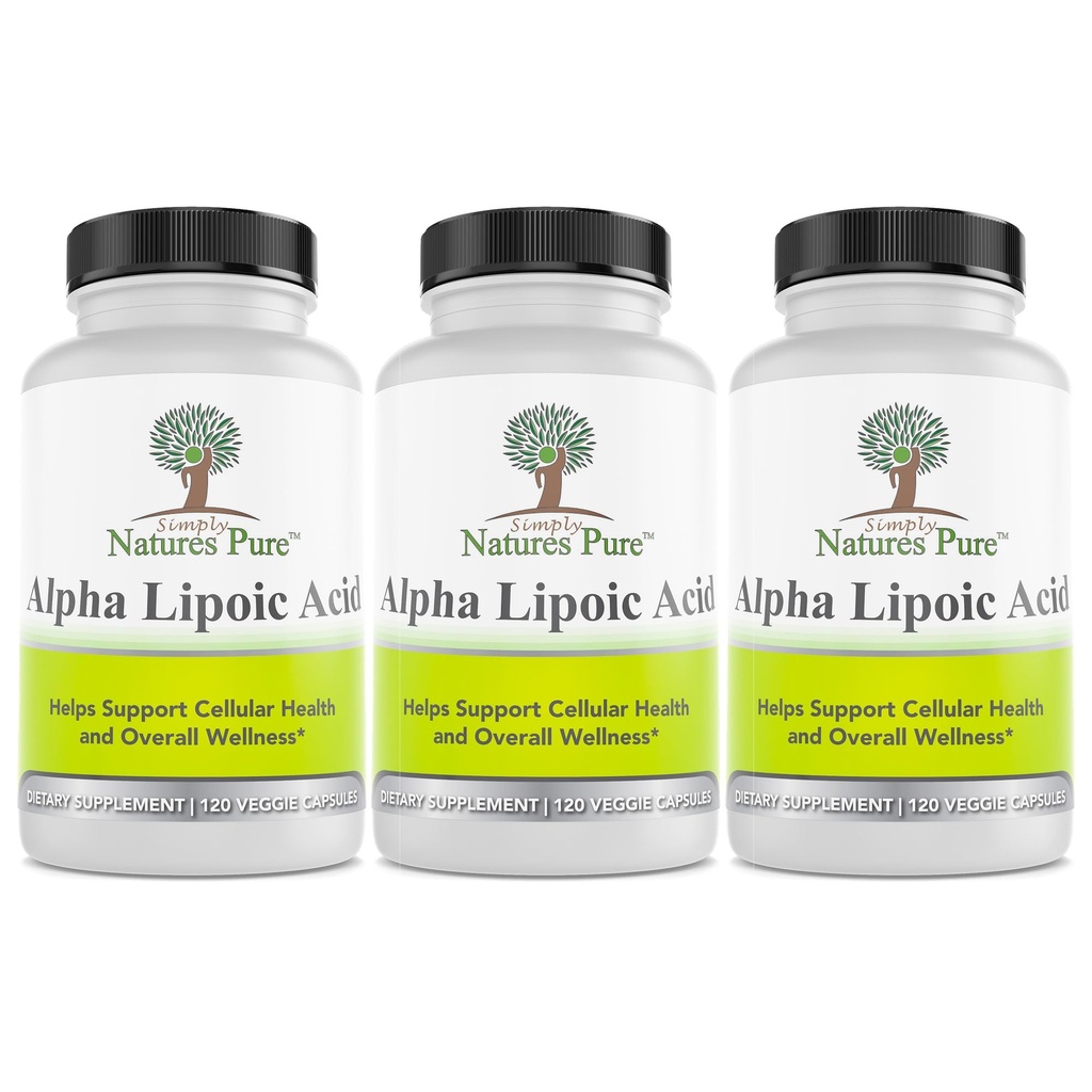 Einfach Natur pur Alpha Lipoic Acid 600mg 360 Veggie Kapseln, Non-GMO Thioctic Acid 12 Monate Versorgung