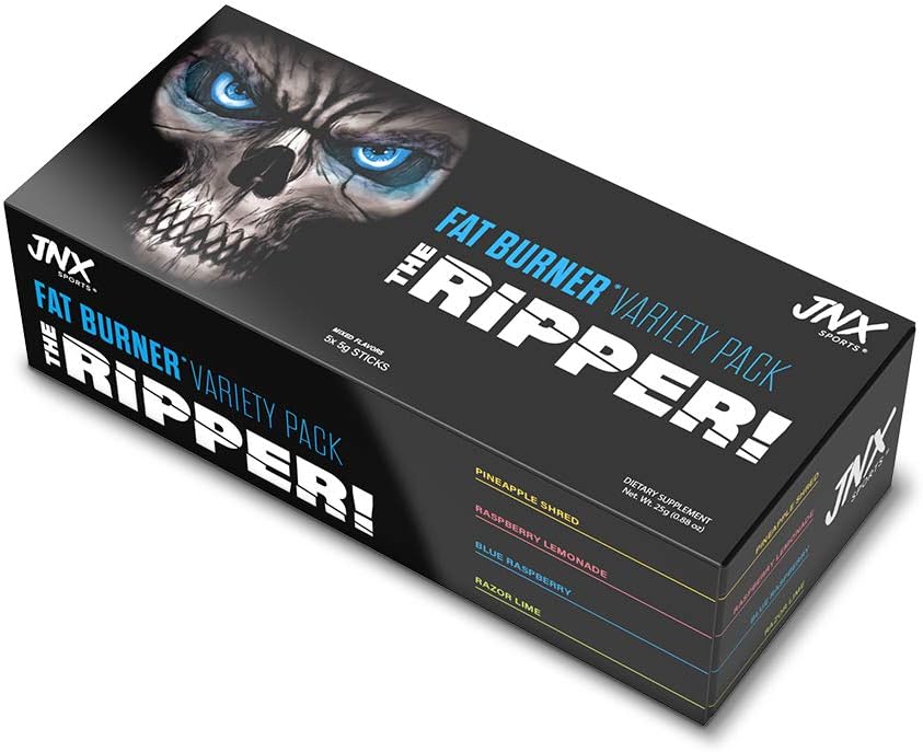 JNX SPORTS The Ripper! Fat Burner - Sample Variety Pack 5 x 8g Sticks | Super Thermogenesis, Appetit Control & Extreme Energy für Männer & Frauen