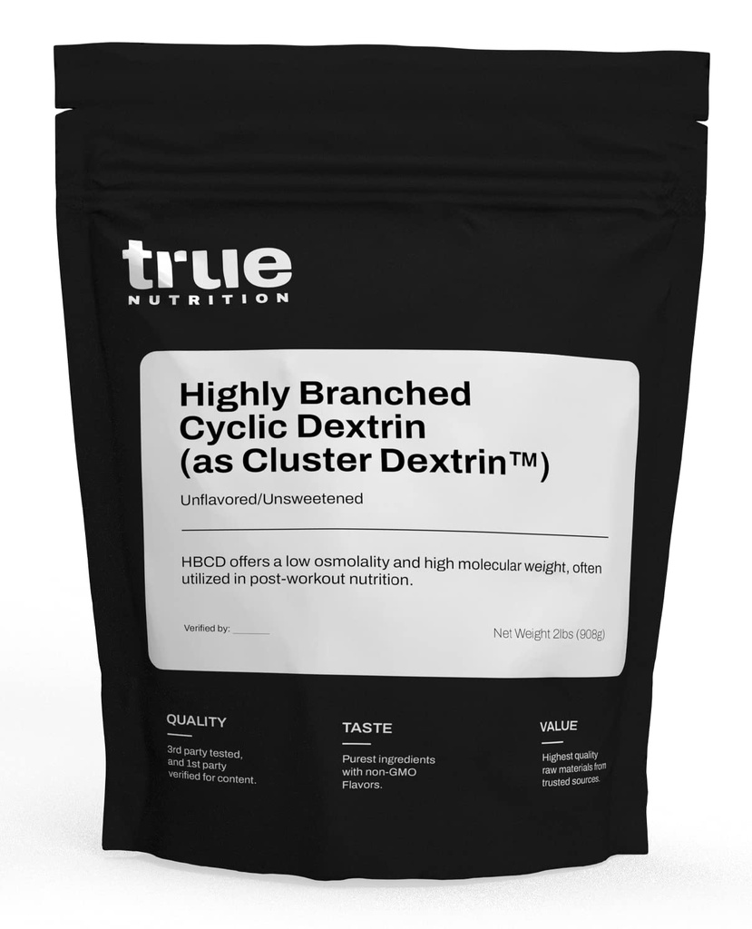 True Nutrition - Highly Branched Cyclic Dextrin - Carbohydrate Powder for Sustained Intra-Workout Energy, Enhanced Post-Workout Muscle Recovery - Vegan and Non-GMO - Unflavored 2lb.
