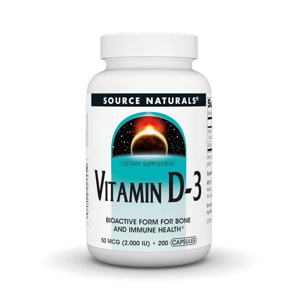 Quelle Naturals Vitamin D-3, Bioactive Form for Bone & Immune Health*, 2000 IU - 200 Kapseln