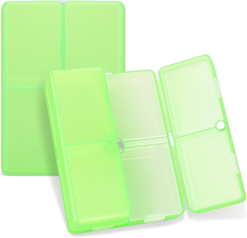 FYY Daily Pill Organizer, 7 Komponenten Tragbare Pille Fall Reisen Pille Organizer,[Folding Design] Pille Box für Geldbeutel, um Vitamine zu halten, Kaffee Leberöl, Ergänzungen und Medikamente-Klargrün