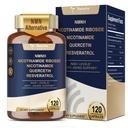 Totaria NMNH (Dihydronicotinamid Mononukleotid), NMN Alternative Supplement w/Niacinamid (Vitamin B3), Quercetin, Trans-Resveratrol, NAD+, Hautzellengesundheit*, Anti-Aging & Energy, 120 Caps