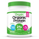 Orgain Organic Vegan Protein Pulver, Natürliche Unsweetened - 21g Pflanzenprotein, 4g Prebiotic Fiber, Low Net Carbs, No Lactose Ingredients, No Added Sugar, Non-GMO, Für Shakes & Smoothies, 1,59 lb