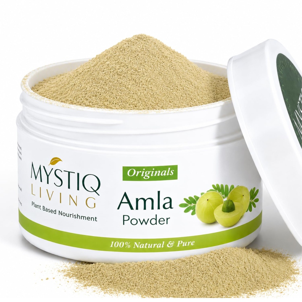 Mystiq Living Amla Powder, Edible Indian Gooseberry for Eating & Drinking