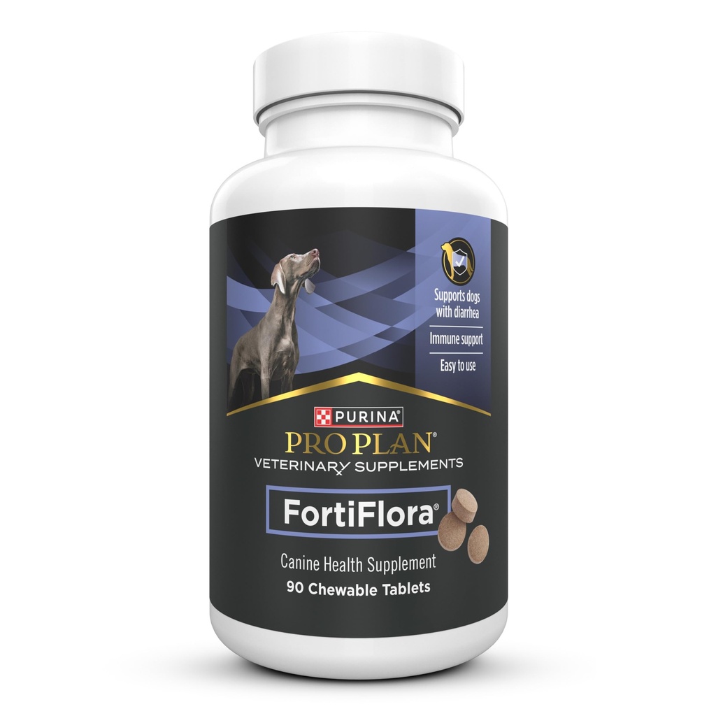 Purina Pro Plan Tierische Ergänzungen FortiFlora Probiotics für Hunde Kautabletten für Verdauungsgut Gesundheit und Durchfall - 90 ct. Canister