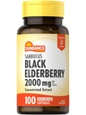 Sundance Sambucus Black Elderberry Capsules $ 2000mg $ 100 Comte $ Supplément sans OGM et sans gluten