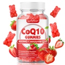 softbear CoQ10 Gummies 400mg Coenzyme Q10 Supplément pour adultes, haute absorption coq10 Plus Oméga-3, Magnésium, vitamine B3 et zinc pour l'énergie cellulaire et l'antioxydant, goût de fraise 60 Compte