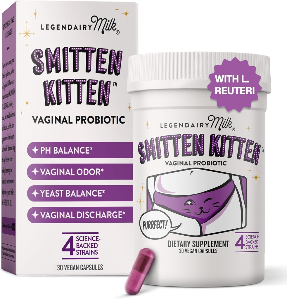 Legendairy Milk Smitten KittenTM - Vaginal Probiotics for Women - Klinisch-Studied Probiotics Lactobacillus Reuteri for Women's Vaginal Health - Unterstützt pH Balance, Flora & Urinary Tract Wellness