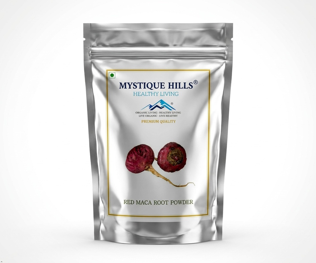 Mystique Hills Red Maca Root Powder 100% Pure Herbal Supplement from Lepidium Meyenii (50 g)