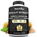 Nutrivein Premium Pure Himalayan Shilajit pour hommes et femmes - 1500 mg - 60 capsules- Extrait de résine puissant mélangé avec la mousse de mer irlandaise, Tongkat Ali, et Ashwagandha - Vitalité, clarté et performance