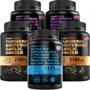 MEDCHOICE Turmeric & Ginger (240ct), Sleep Melatonine (180ct) et Cerveau Nootropique (60ct) Supplément Ensemble - Wellness Trio pour le cerveau, le sommeil et le soutien immunitaire - Vegan, non-OGM, sans gluten