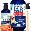 Omega 3 Fischöl für Hunde - besser als Lachsöl - Haut- und Mantelschutzflüssigkeitsergänzung für Allergy Relief - High EPA & DHA für Shedding, Mobility, Itching, Joint & Bone Health Support - 8 FL OZ