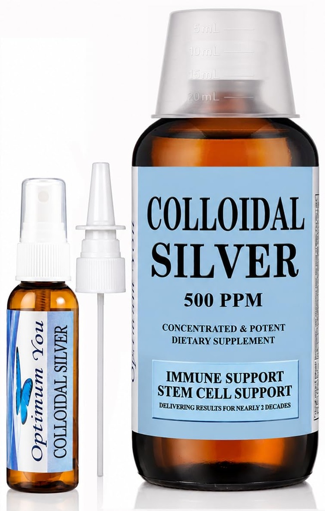 Kolloidale Silberflüssigkeit | 500 ppm, Extrastärke (32 oz) mit Sprühflasche | Immununterstützungsergänzung | Stammzellenunterstützung | Wound Care & Superior Heilung
